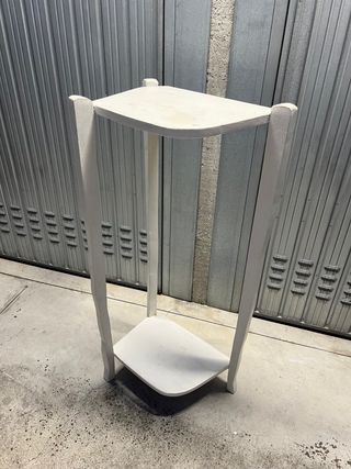 Mobiletto angolare bianco 2 ripiani