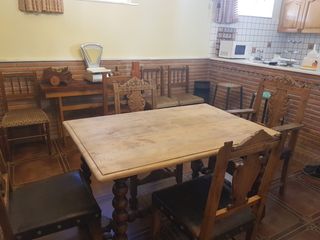 Conjunto comedor madera maciza tallada