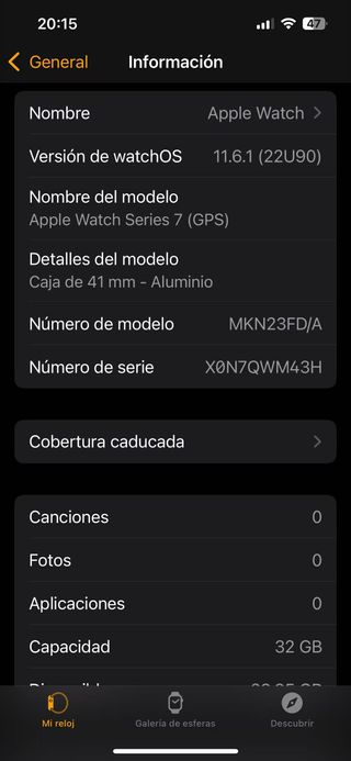 Apple Watch Series 7 (GPS) , segundo mano 