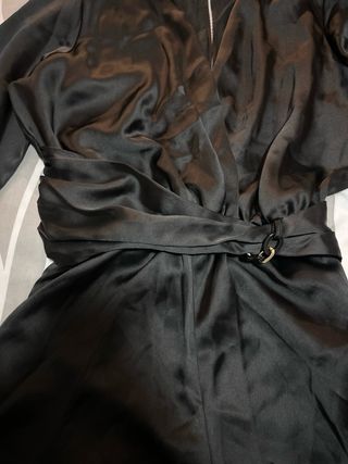 Mono corto Zara negro manga larga