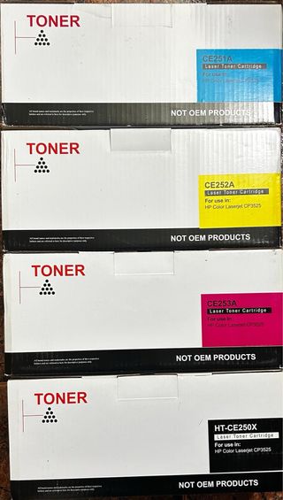 4 Toners HP Color LaserJet CP3525