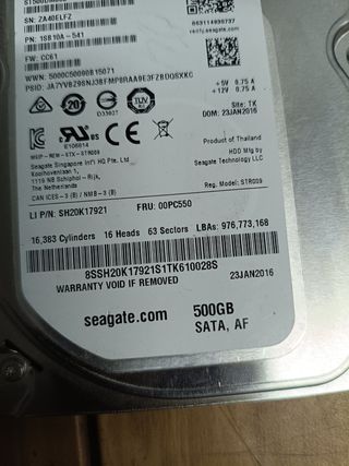 Disco Duro Seagate Barracuda 500 GB