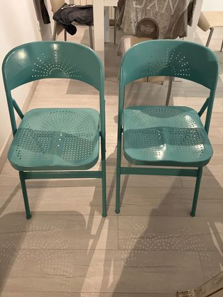 2 Sillas Plegables Metálicas Verdes