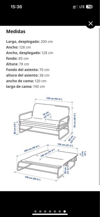 Divano letto grigio Ikea Hammarn