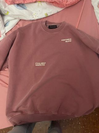 Sudadera Yuxus rosa con texto