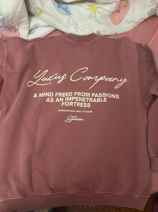 Sudadera Yuxus rosa con texto