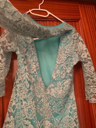 Vestido verde con encaje