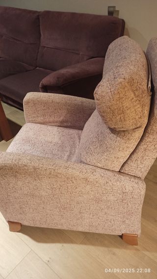 Sillón relax tela malva moteado