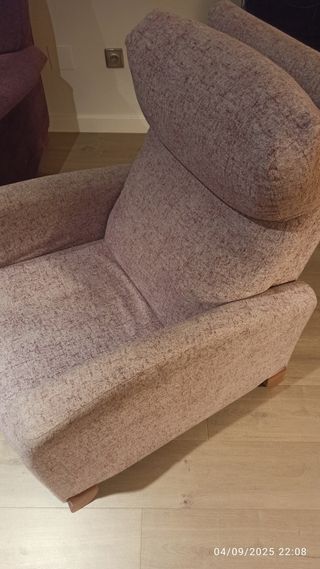 Sillón relax tela malva moteado