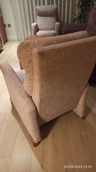 Sillón relax tela malva moteado