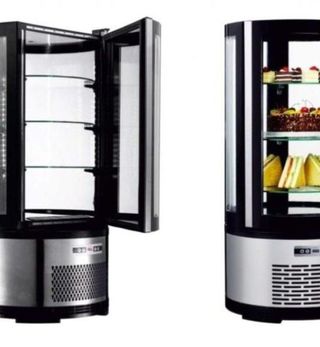 VITRINA REFRIGERADA REDONDA 105 LITROS CON 3 ESTAN