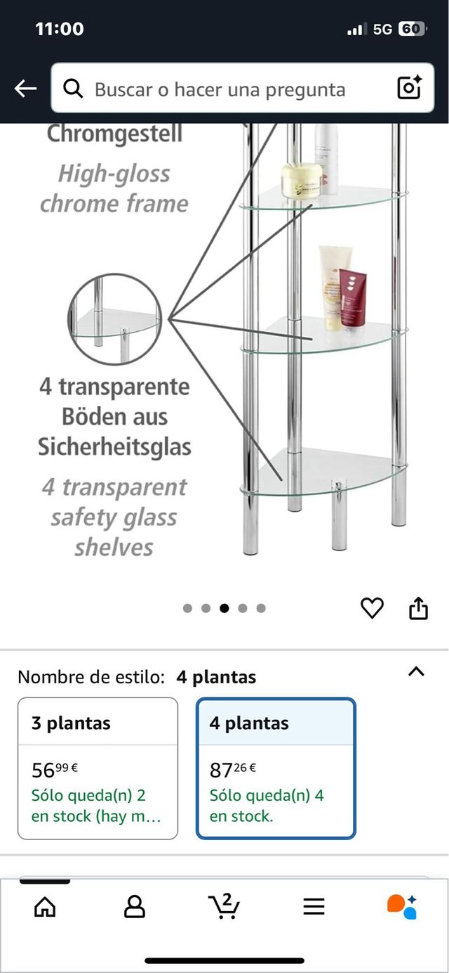 Estante de canto Wenko de 4 pisos. Ref. 13