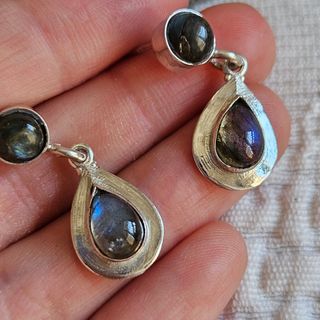 Pendientes Plata 925 con Labradorita