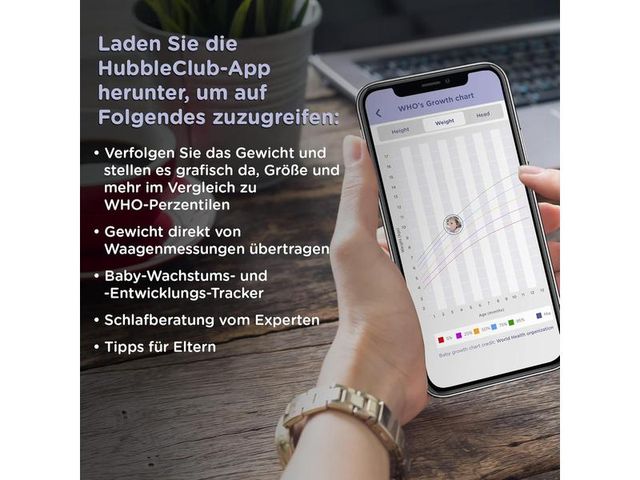 Báscula inteligente para bebés con Bluetooth