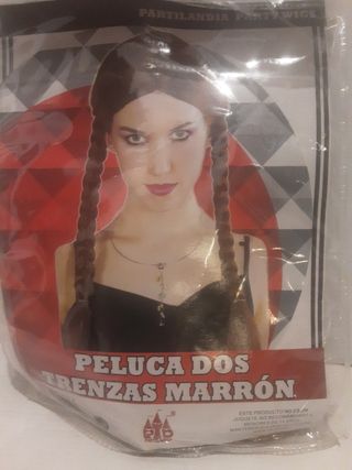Peluca Partilandia 2 Trenzas Castaño