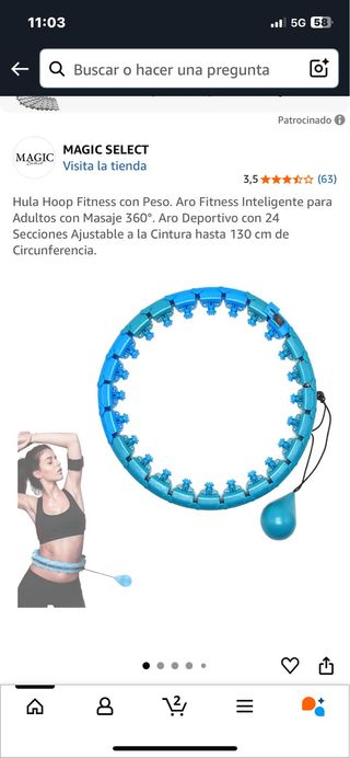 Hula Hoop Fitness con Peso Ajustable. Ref. 22