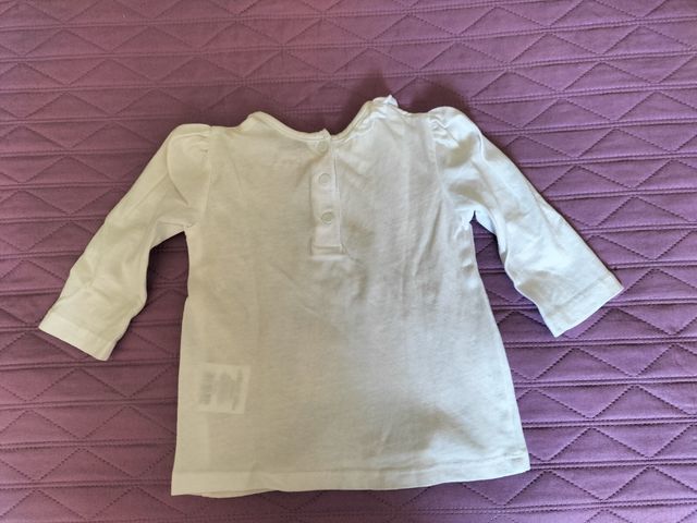 Maglietta neonata bianca con gattino