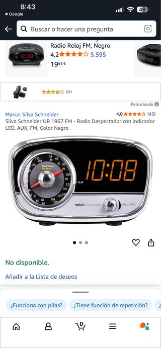 Radio Despertador Silva Schneider UR 1967 FM