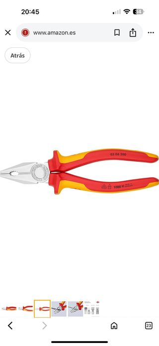 Alicates KNIPEX 03 06 200 1000V