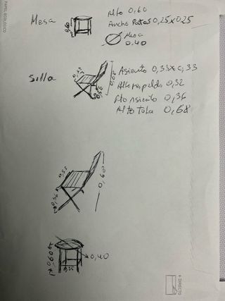 Conjunto mesa y silla exterior