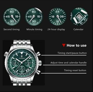 Reloj Hombre Cronógrafo Verde