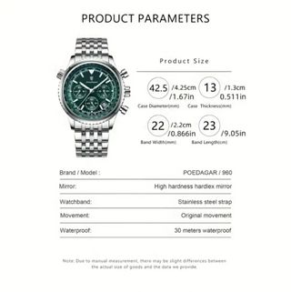 Reloj Hombre Cronógrafo Verde