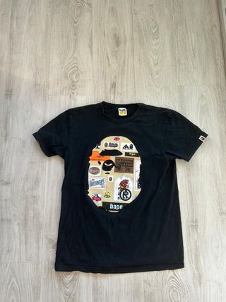 Camiseta BAPE Multi Label Negra
