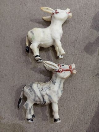 2 Burros Plástico Duro Años 70
