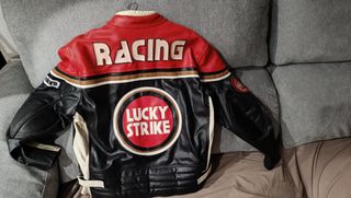 Chaqueta de Piel para Moto Estilo Racing