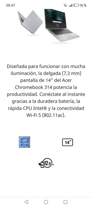 Portátil Acer Chromebook 314