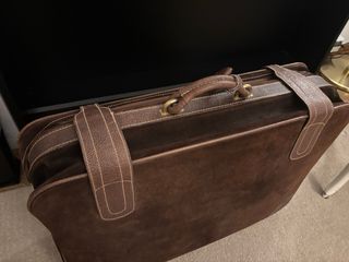 Maleta Italiana Vintage Piel Marrón. 