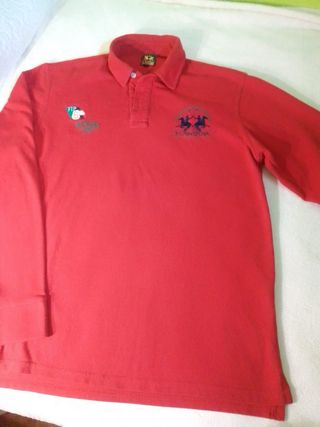 Polo La Martina Rojo Manga Larga
