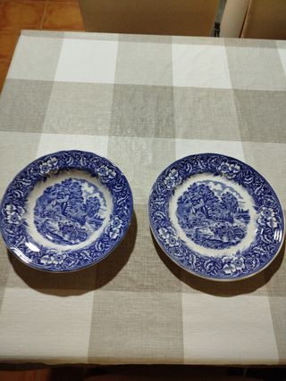 Platos Azul y Blanco
