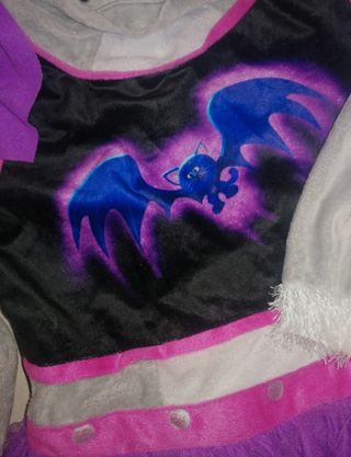 Vestito da gatto viola e grigio 4/6 anni