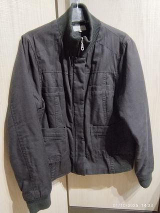 Chaqueta Bomber Sarga Mujer Talla L Negra 