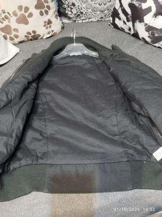 Chaqueta Bomber Sarga Mujer Talla L Negra 
