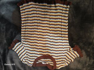 Camiseta ZARA rayas volantes manga corta
