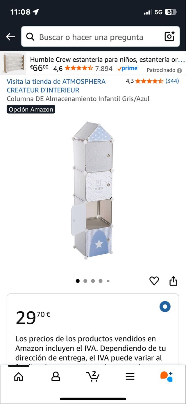 Colonna di stoccaggio per bambini grigio/blu. Rif. 41