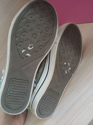 Scarpe sneakers glitter argento e blu