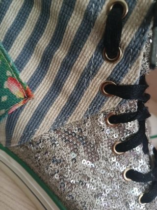 Scarpe sneakers glitter argento e blu