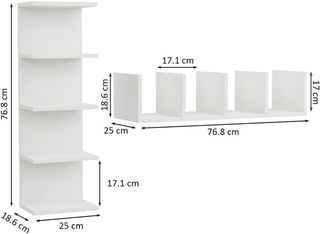 Librería de Pared Blanca – 5 Estantes