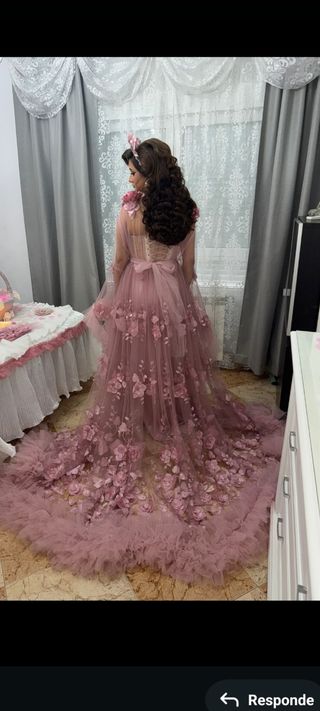 Bata de Novia Rosa Talla Única