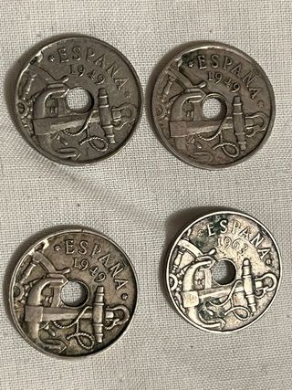 4 Monedas 50 Céntimos España 1949-1963