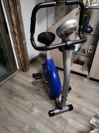 Bicicleta Estática Azul y Gris