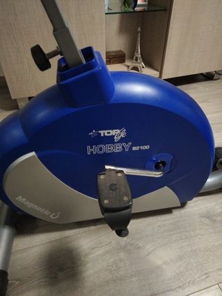Bicicleta Estática Azul y Gris