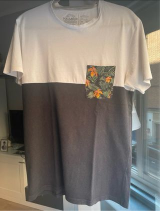 Camiseta Pull&Bear blanca y negra - Talla S