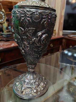 Antica lampada peltro dorato