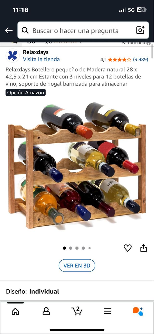 Garrafeira em madeira para 12 garrafas. Ref. 42