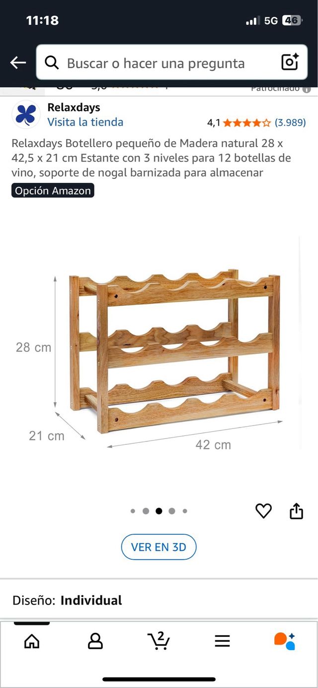 Garrafeira em madeira para 12 garrafas. Ref. 42