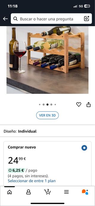 Botellero de madera para 12 botellas. Ref. 42